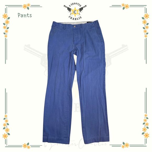 Polo Ralph Lauren Classic Fit Chino Pants Mens Size 34/32 Blue Flat Front Cotton - Picture 1 of 8